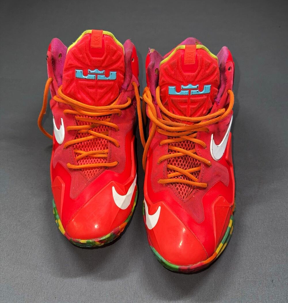 Nike LeBron Basketball Mid Top Lace-Up Colorblock Red/Orange 621712-600